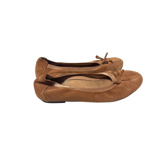 Vionic Womens Suede Ballet Flats With Bow Detail Casual Shoes Size 6.5 Tan - Picture 3 of 7